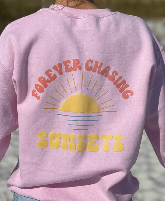 Forever Chasing Sunsets Pink Sweatshirt