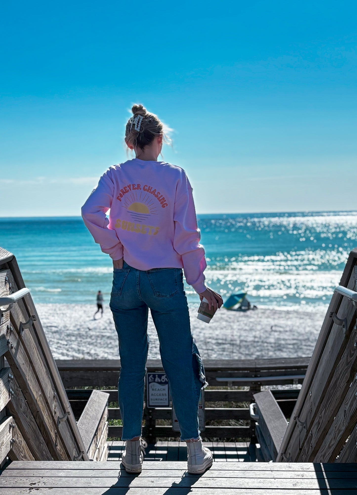 Forever Chasing Sunsets Pink Sweatshirt