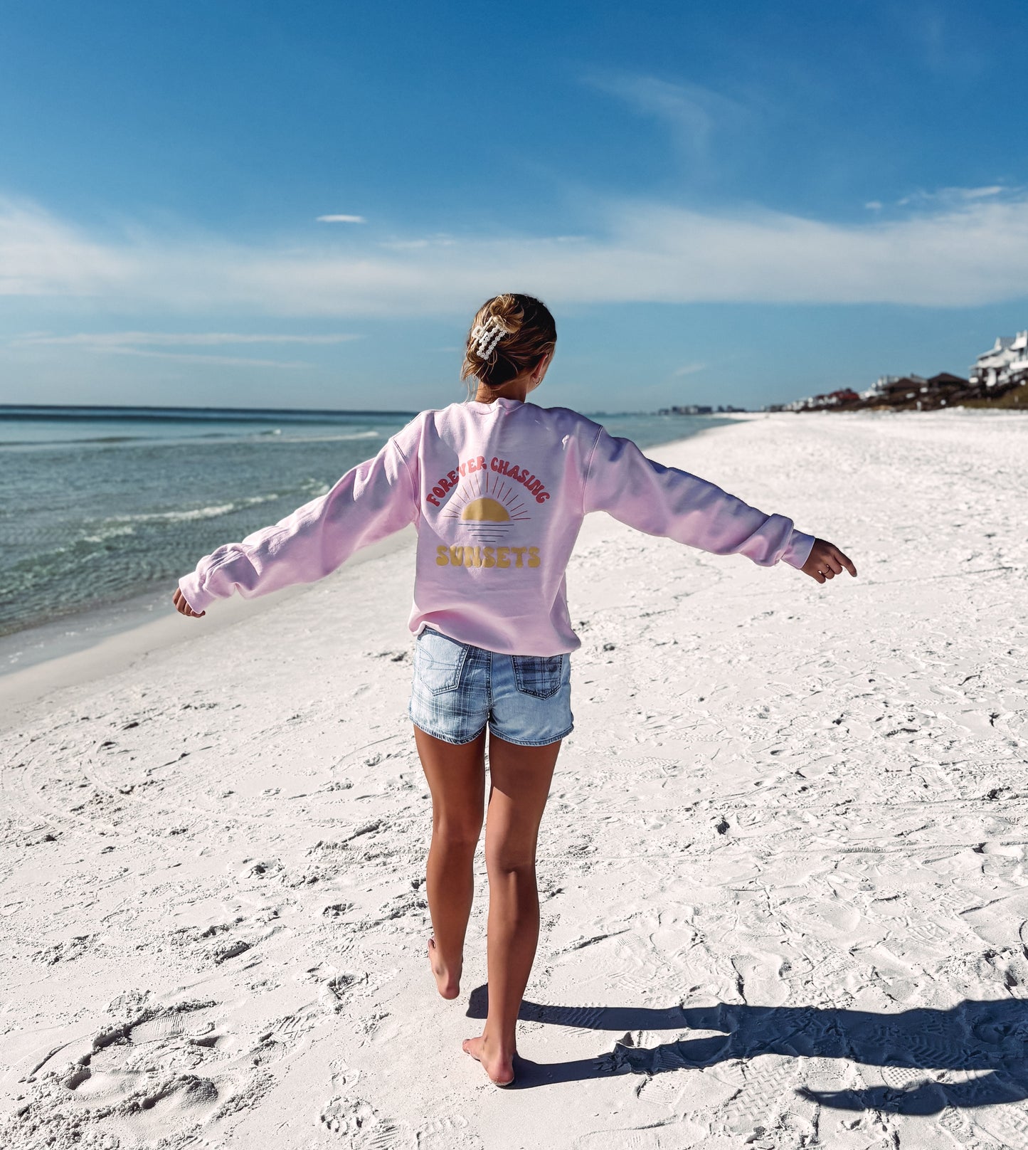 Forever Chasing Sunsets Pink Sweatshirt